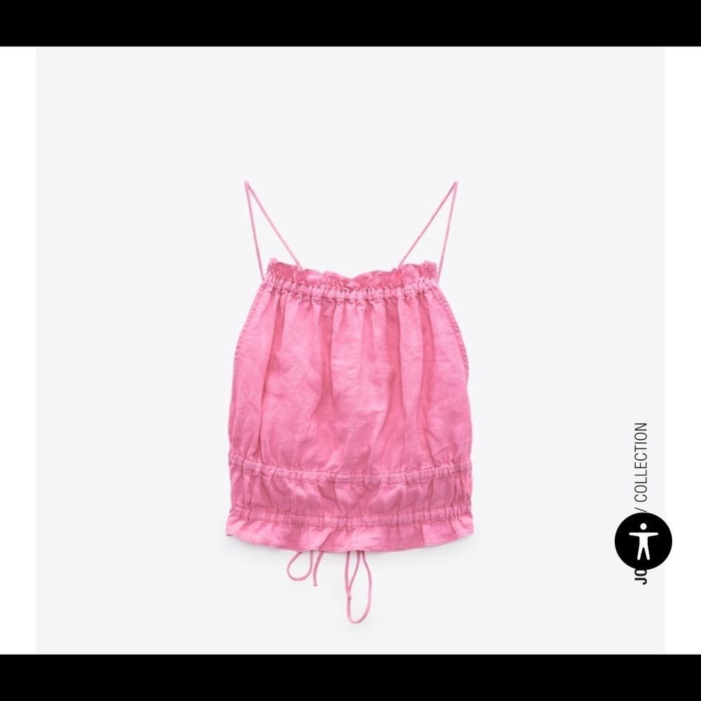 Zara linen crop blouse